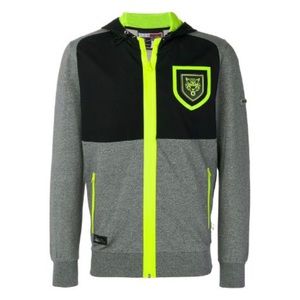 Philipp Plein Sport Nadal Zipped Sweater Jacket Gray Yellow Size XS